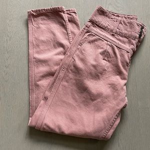 Sezane high-waisted trousers, pink.